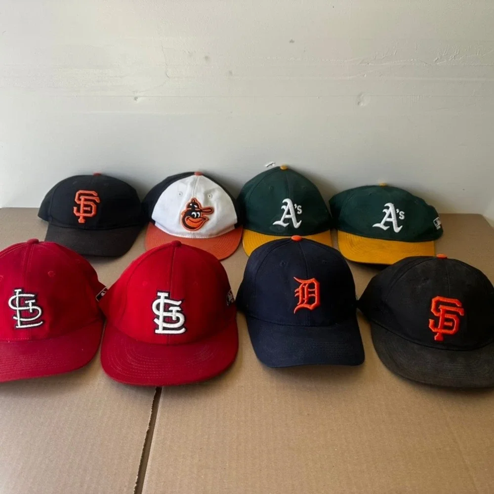 MLB Baseball Hat Lot 8pc New Era SF Giants Cardinals Athletics Orioles Tigers